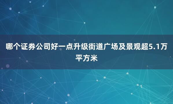 哪个证券公司好一点升级街道广场及景观超5.1万平方米